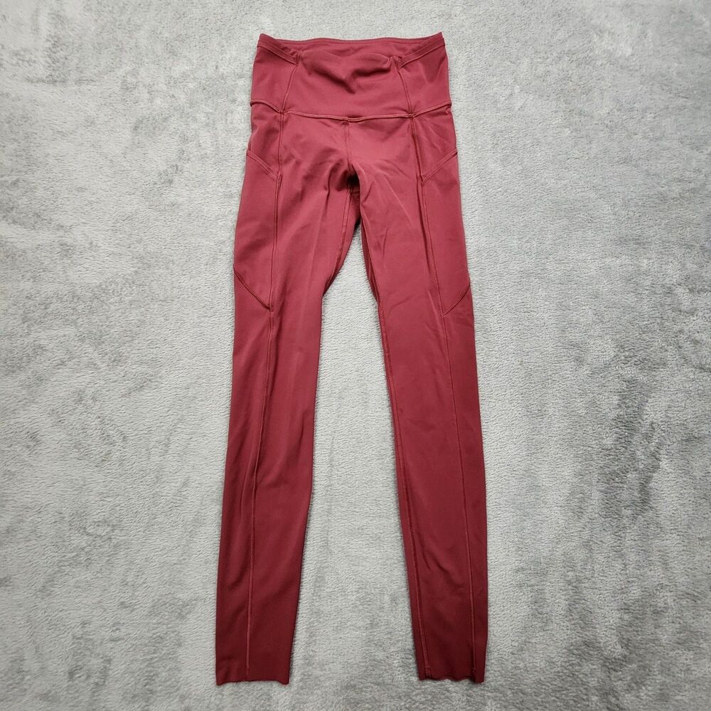 Lululemon Womens 2 Fast and Free High Rise Tight 28” Brushed Nulux Burgundy